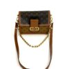 Bag standing with the chain draped in front