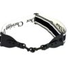 Both ends of the strap with the matte black lobster clasps