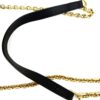 Detail of the chain and leather shoulder strap