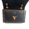 Bag open showing the black interior and front pocket