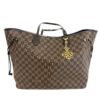 Charm styled on a Damier Ebene tote to show the scale