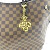 Close up of the charm hanging from the side of a tote