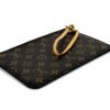 Pouch laid flat with the strap across the front