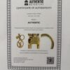 Certificate of authenticity supplied with the charm