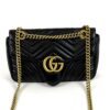 Gucci GG Marmont small shoulder bag in black matelasse calfskin with antique gold GG