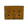 MCM Mini Aren card case in cognac Visetos coated canvas with tan leather trim