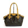 Front of the bag with the handles standing above