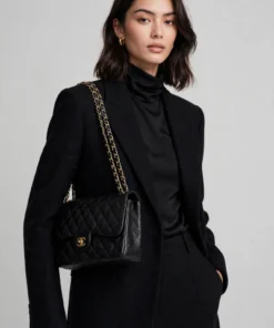 Chanel Jumbo Double Flap Black Caviar Leather Gold Hardware 2