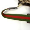 Detail of the green and red web shoulder strap