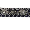 Detail of the silver rings on the woven strap
