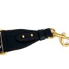 Strap end showing the gold clip and rivets
