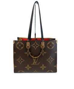 Louis Vuitton Onthego GM tote in Reverse Monogram Giant canvas with red interior