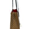 Narrow side view showing the depth of the tote
