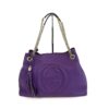 Gucci Soho chain shoulder bag in purple pebbled calfskin with embossed GG and leather tassel