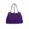 Back of the bag in plain purple pebbled calfskin
