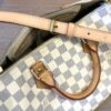 Handle attachment and strap ring in vachetta leather