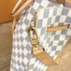 Side of the bag with the gold clip attached