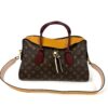 Louis Vuitton Monogram Tuileries Wine and Mustard Yellow Satchel or Shoulder bag, front with the long strap