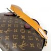 Mustard leather strap, close up
