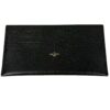 Card holder insert laid flat showing the leather front