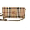 Burberry Henley wallet on chain in Haymarket check coated canvas with taupe leather trim