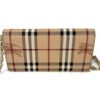 Front of the wallet with the gold chain strap attached