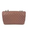 Back of the bag in pink mauve chevron quilted calfskin