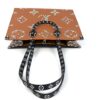 Top of the tote showing the caramel side