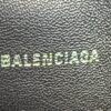 Close up of the BALENCIAGA name embossed on the interior leather band