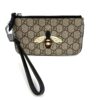 Gucci Supreme Monogram Bee Print Wrist Pouch Black