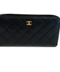 Chanel Medium Lambskin Wallet and Chanel Caviar Zippy Wallet Bundle