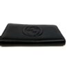 three quarter view of the closed wallet, edges clean