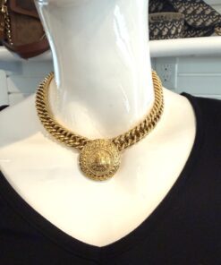 Alternative view of Chanel Paris 16" Choker Necklace Rare Gold Toned 31 Rue Cambon