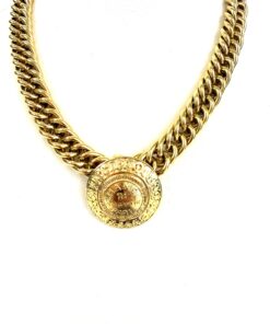Chanel Paris 16" Choker Necklace Rare Gold Toned 31 Rue Cambon