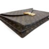 Angled overhead of the flap closed over the gussets