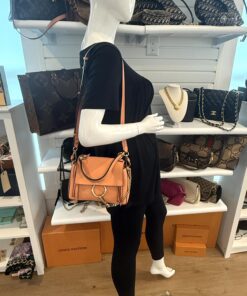 Alternative view of Chloe Peach Leather Mini Faye Day Bag with Gold Hardware