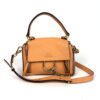 Chloe Peach Leather Mini Faye Day Bag with Gold Hardware