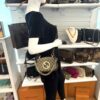 Gucci Supreme Monogram Textured Dollar Calfskin Mini Blondie Chain Shoulder Flap Bag Beige Ebony New Acero - Image 3