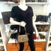 Gucci Supreme Monogram Textured Dollar Calfskin Mini Blondie Chain Shoulder Flap Bag Beige Ebony New Acero - Image 4