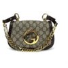 Gucci Supreme Monogram Textured Dollar Calfskin Mini Blondie Chain Shoulder Flap Bag Beige Ebony New Acero - Image 7