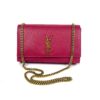 YSL Yves Saint Laurent Pink Grained Leather Monogram Medium Kate Flap Bag