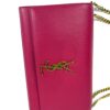 YSL Yves Saint Laurent Pink Grained Leather Monogram Medium Kate Flap Bag - Image 7