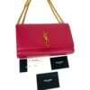 YSL Yves Saint Laurent Pink Grained Leather Monogram Medium Kate Flap Bag - Image 12