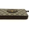 Wallet lying flat, viewed from the zip edge
