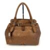 Fendi Calfskin Romano Selleria Villa Borghese Tote Bronze, front view with the buckled belt closure