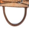 Close up of the rolled leather handle