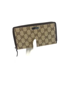 Alternative view of Gucci Monogram Metal Bar Zip Around Wallet Dark Brown