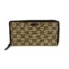 Gucci Monogram Metal Bar Zip Around Wallet Dark Brown