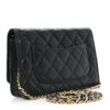CHANEL Black Classic Wallet On Chain WOC Crossbody Lambskin Gold Hardware - Image 3