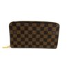 Louis Vuitton Damier Ebene XL Zippy Organizer Wallet, front view closed with the gold zip pull